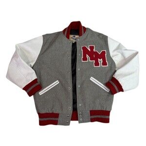Maverick Letterman Varsity Jacket University of New Mexico Leather & Wool Sz XS